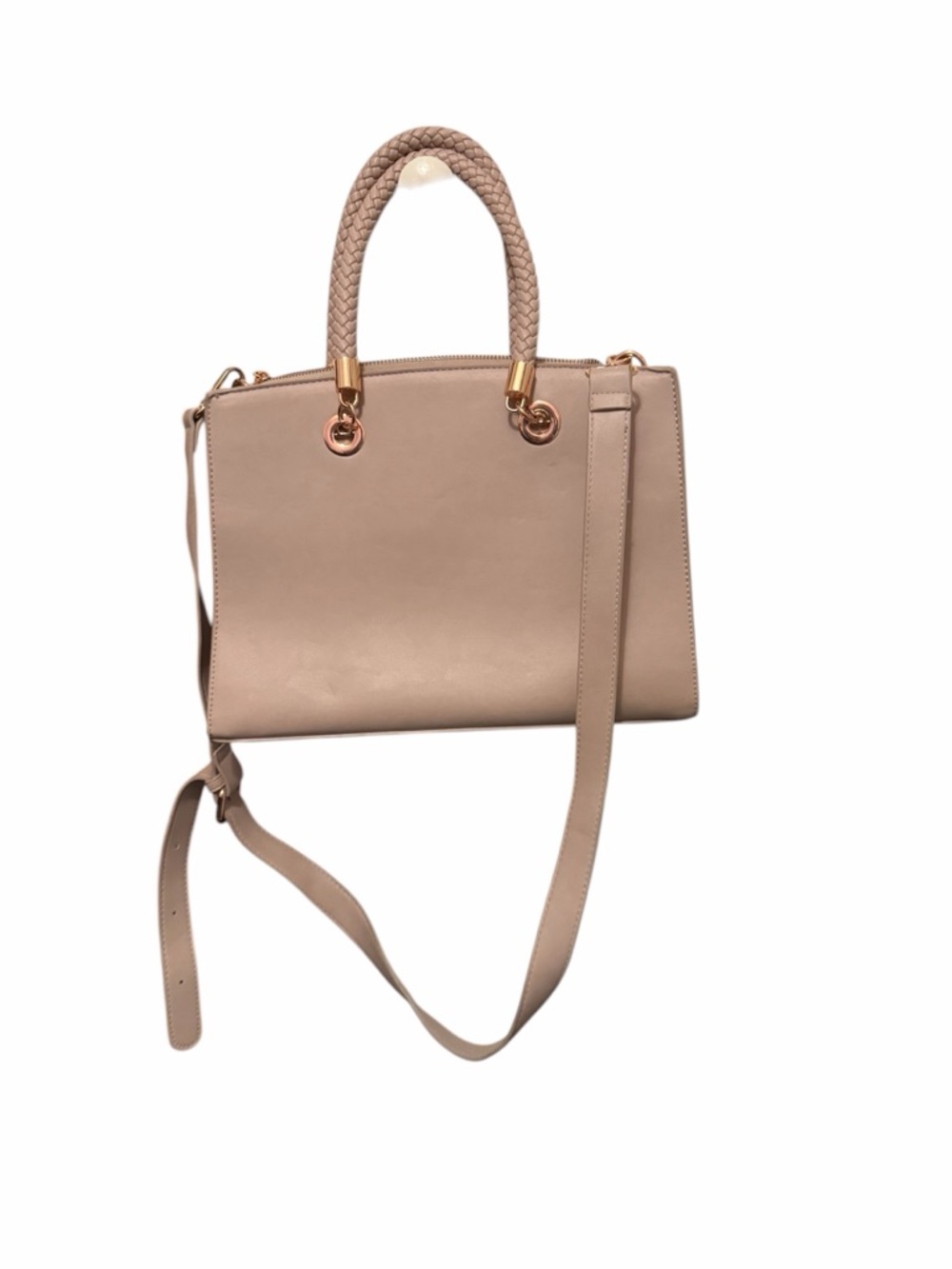 Women’s Pink Boutique Purse with Braided Handles